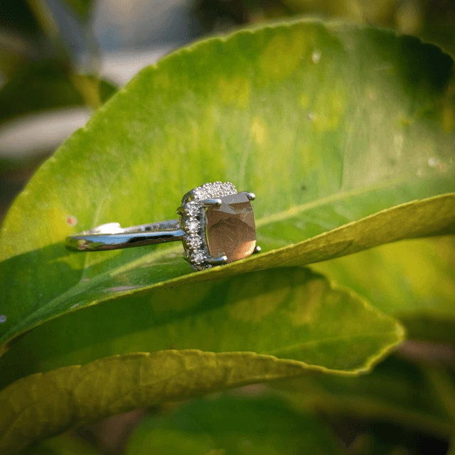 Bague Argent 925 Labradorite et Oxyde de Zirconium 